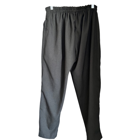 Chic‎ Black Paperbag Waist Tie Cropped Pants Women's Elegant Trousers Hand Made - Picture 2 of 5